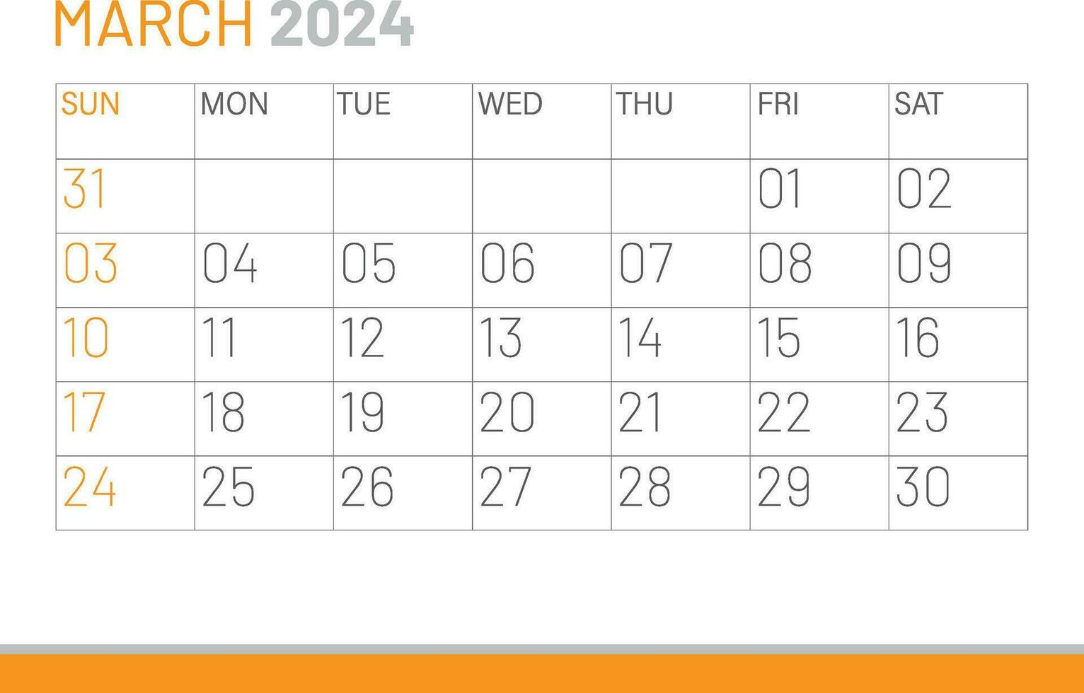 calendário marcha 2024, corporativo Projeto modelo vetor. escrivaninha calendário 2024 vetor