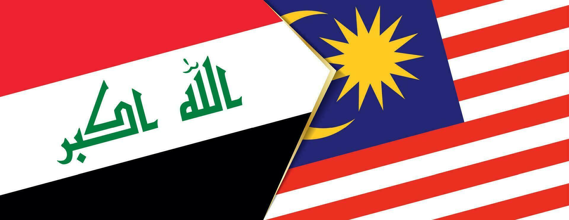 Iraque e Malásia bandeiras, dois vetor bandeiras.