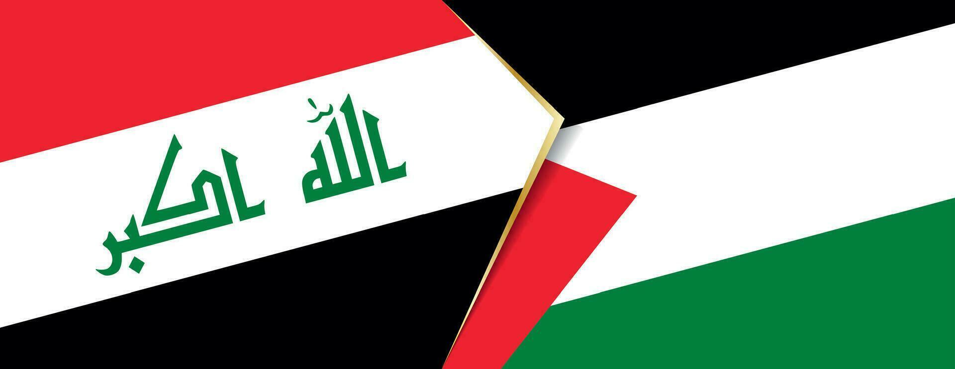 Iraque e Palestina bandeiras, dois vetor bandeiras.