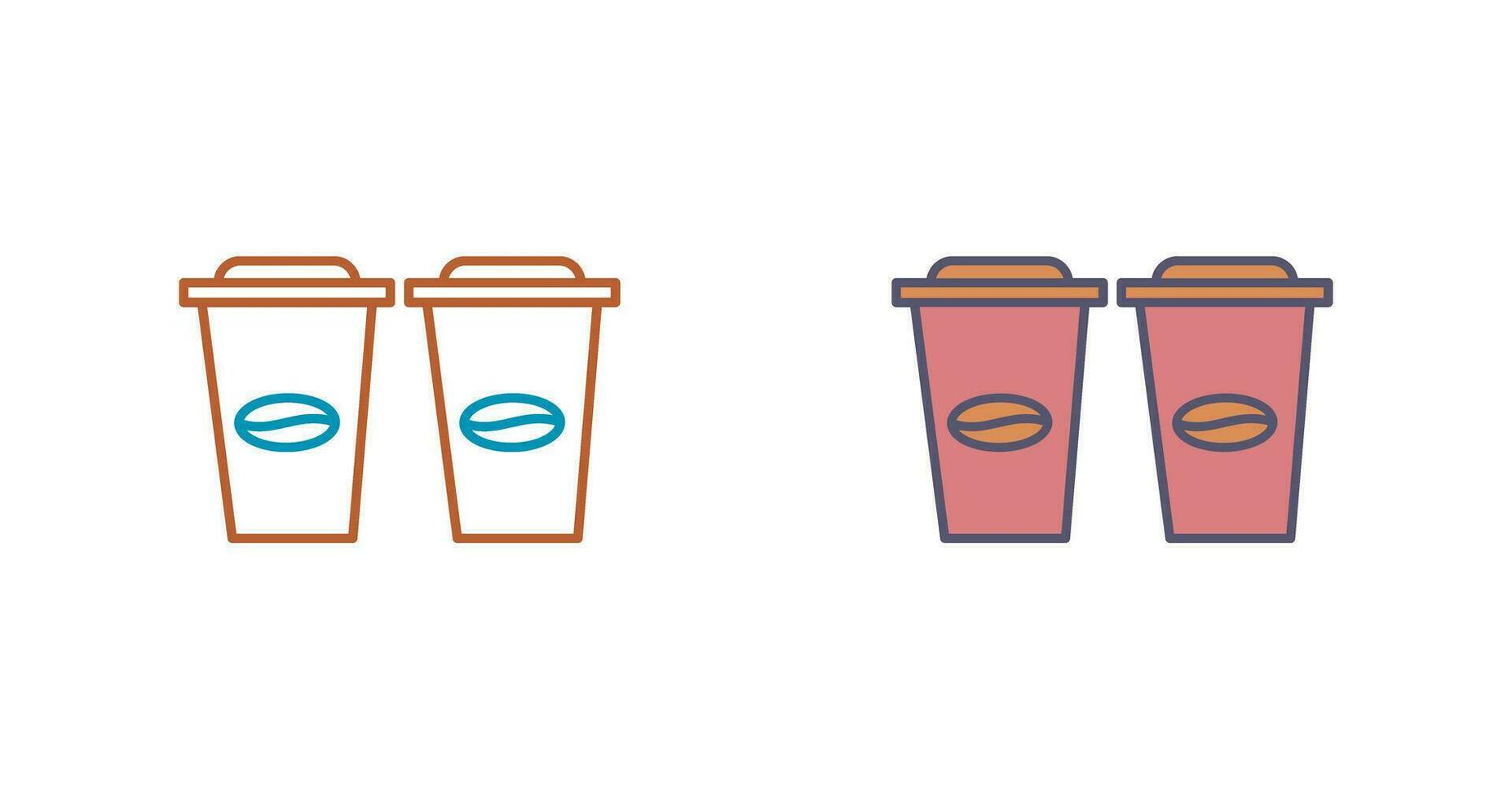 ícone de vetor de dois cafés