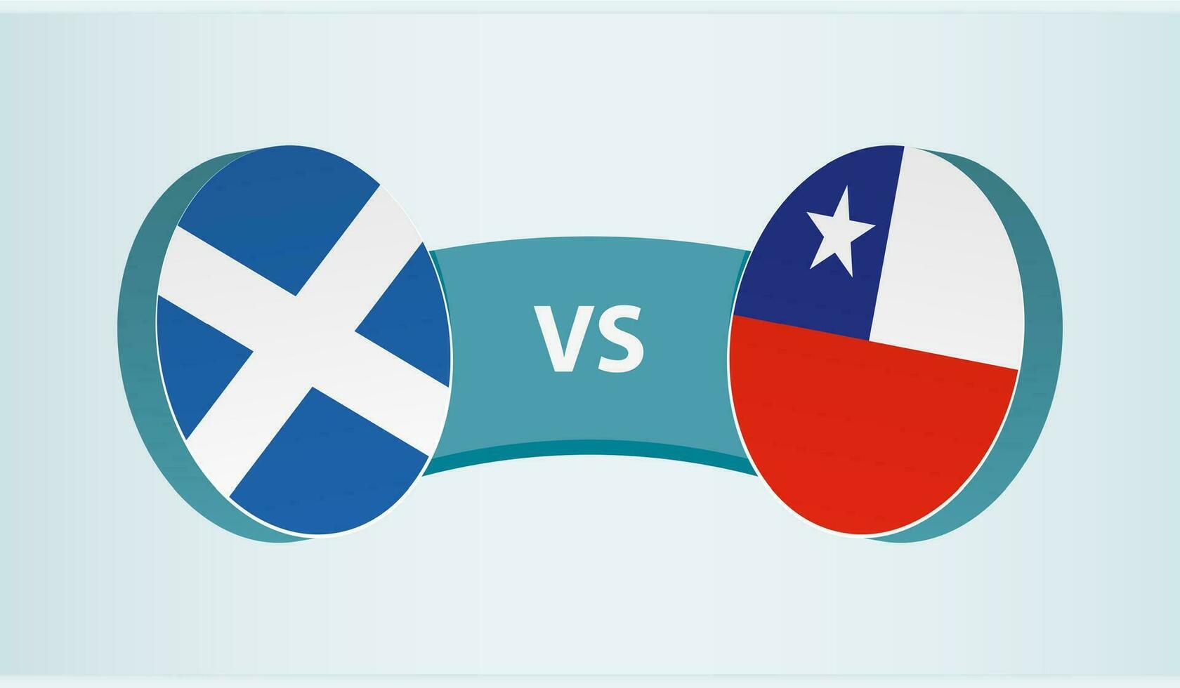 Escócia versus Chile, equipe Esportes concorrência conceito. vetor