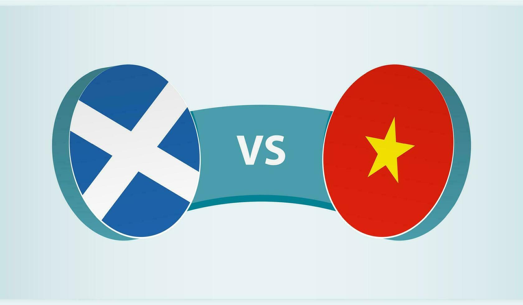 Escócia versus Vietnã, equipe Esportes concorrência conceito. vetor