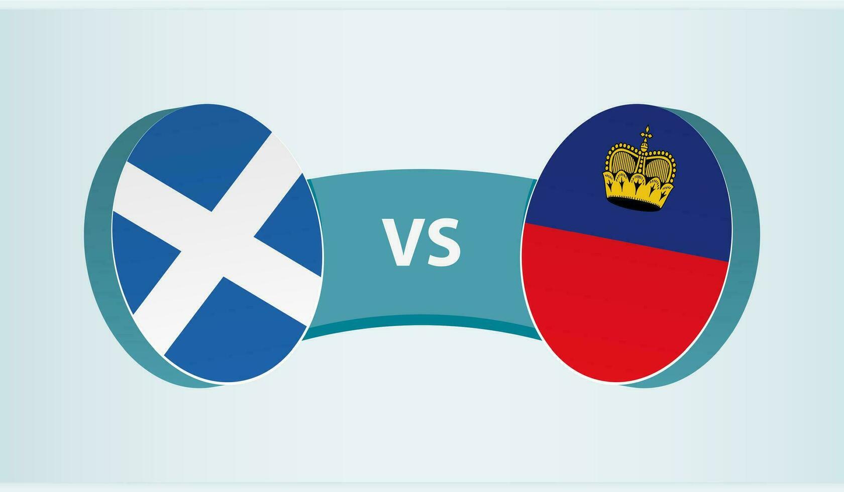 Escócia versus Liechtenstein, equipe Esportes concorrência conceito. vetor