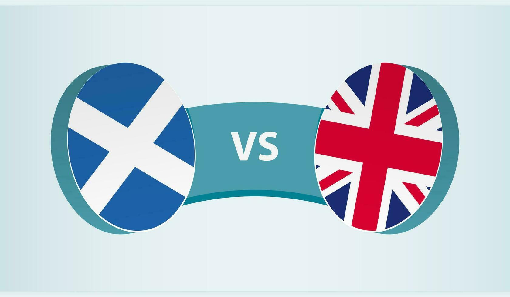 Escócia versus Unidos reino, equipe Esportes concorrência conceito. vetor