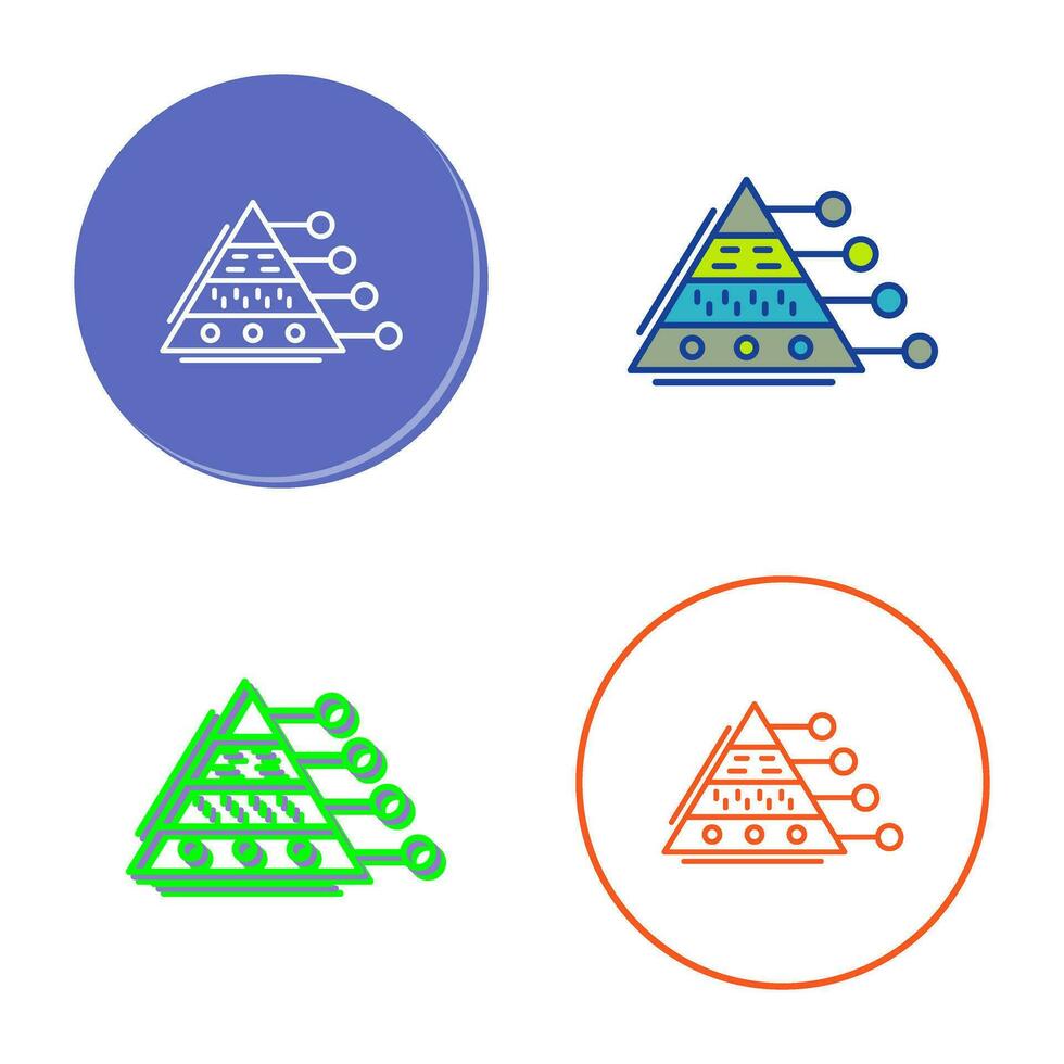 ícone de vetor de gráfico de pirâmide