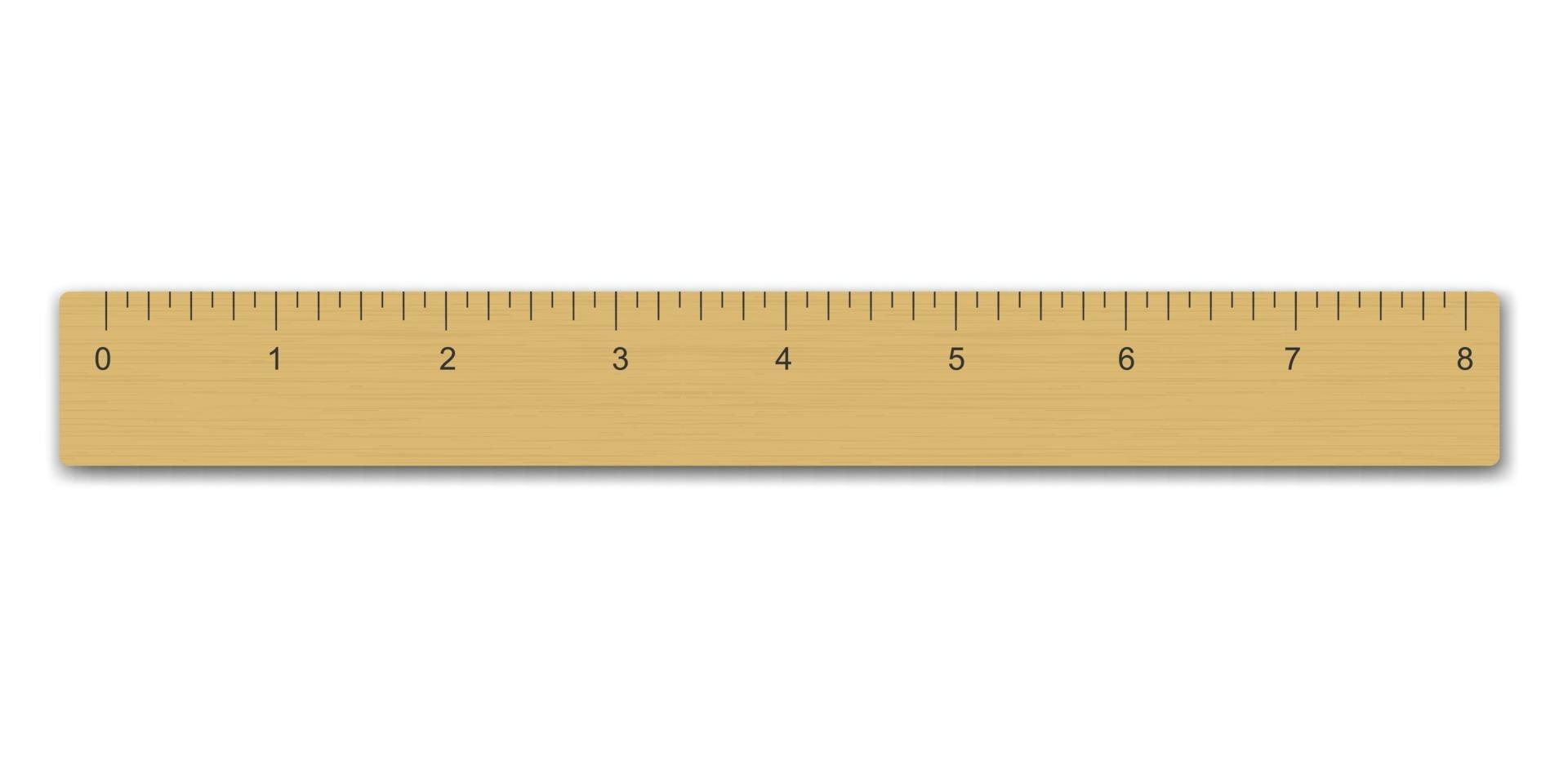 modelo de régua de medição de madeira realista para seu projeto vetor