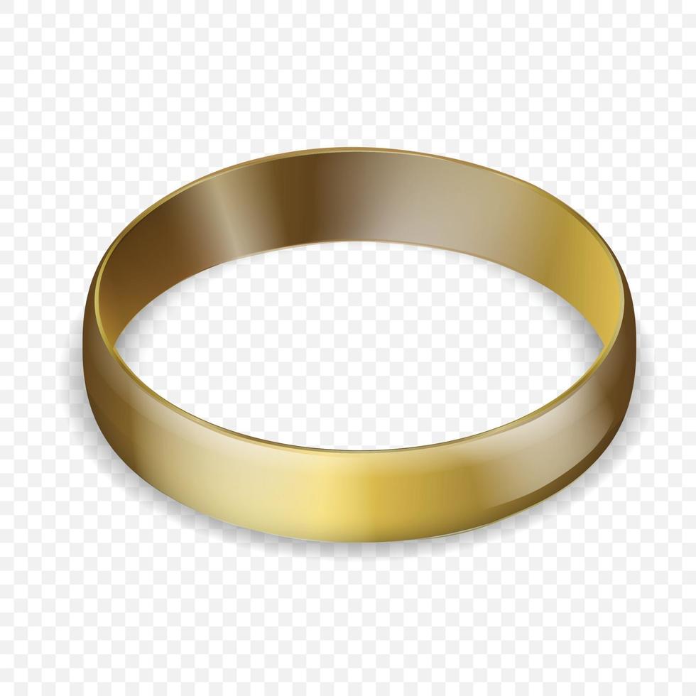 ilustração em vetor aliança de casamento de ouro isolada
