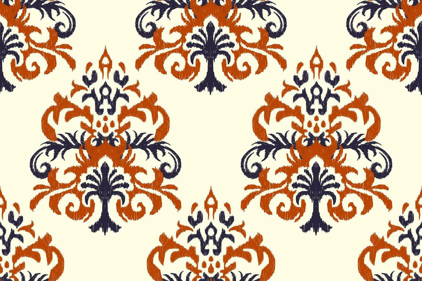 ikat floral paisley bordado em branco plano de fundo.ikat étnico oriental desatado padronizar tradicional, asteca estilo abstrato vetor ilustração.design para textura,tecido,vestuário,embrulho,decoração.