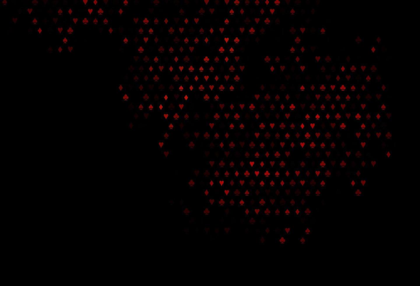 modelo de vetor vermelho escuro com símbolos de pôquer.