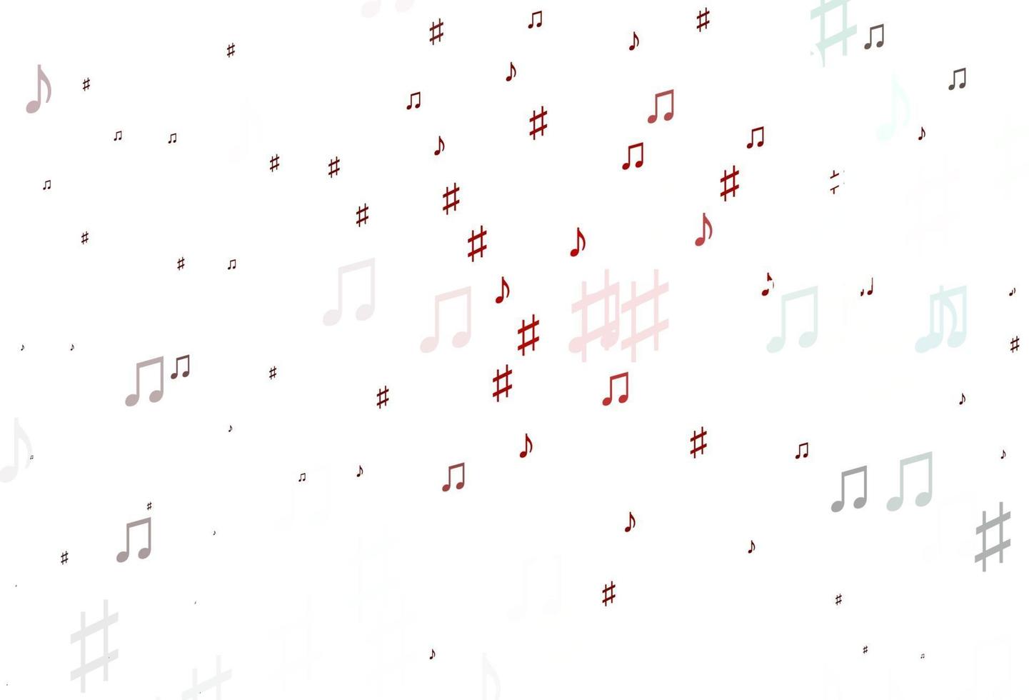 pano de fundo vector vermelho claro com notas musicais.