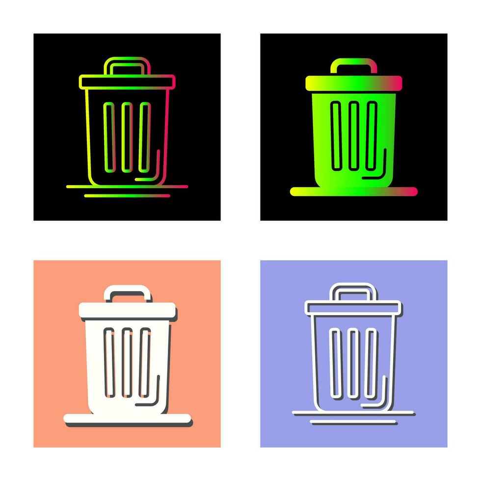ícone de vetor de lata de lixo