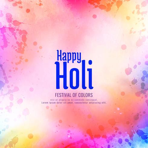 Resumo feliz Holi festival saudação fundo vetor