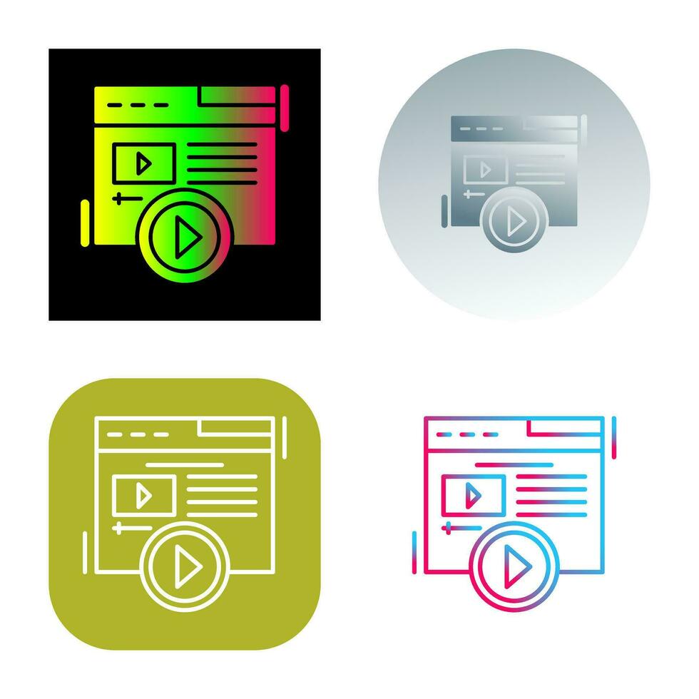 ícone de vetor de conteúdo de vídeo