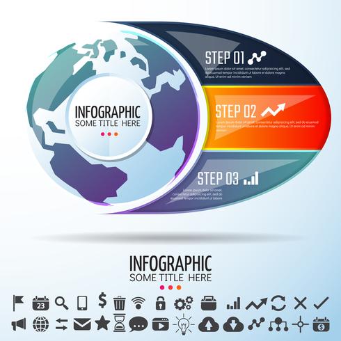 Modelo de design de infográficos do mapa mundo vetor