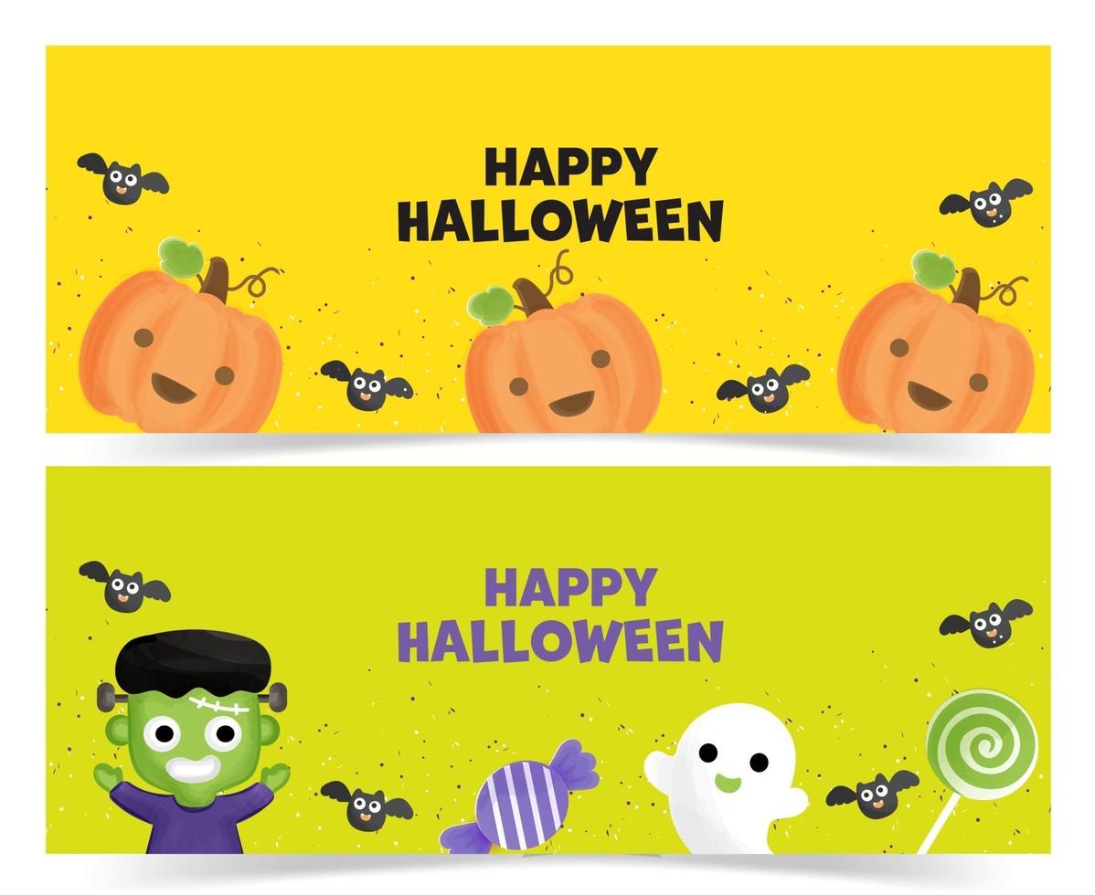 conjunto de banners de halloween. vetor