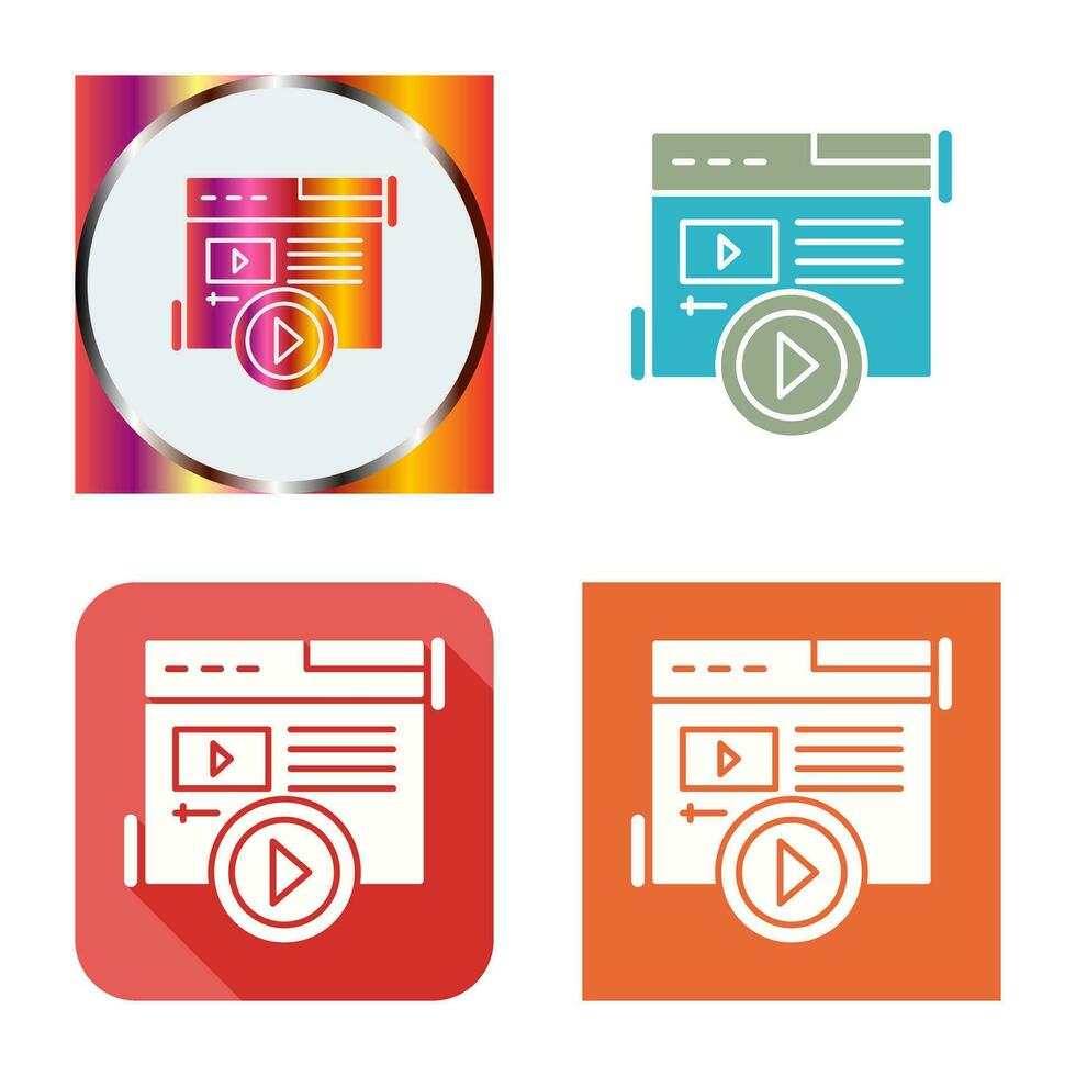 ícone de vetor de conteúdo de vídeo