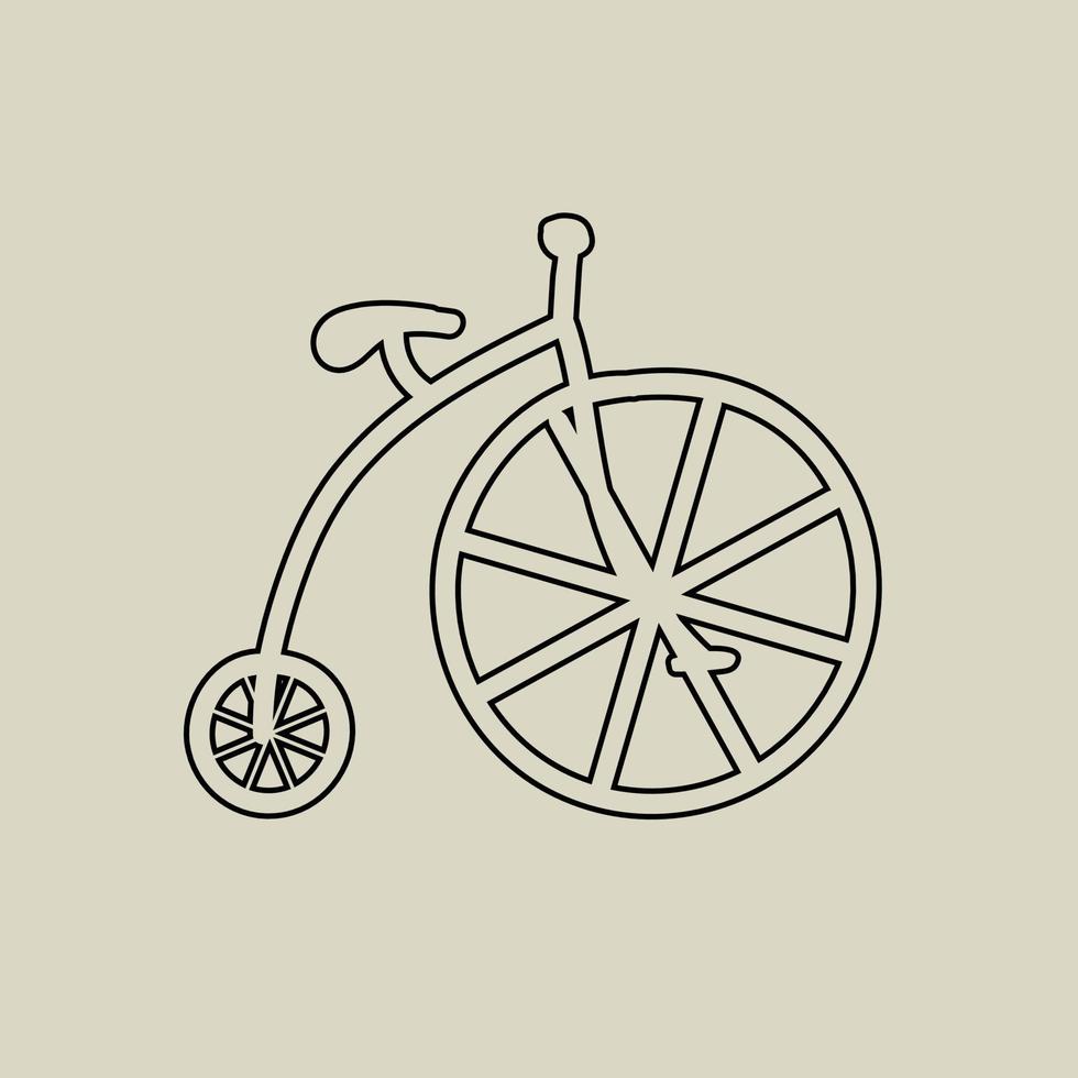 doodle desenho de esboço à mão livre de um design plano de bicicleta. vetor