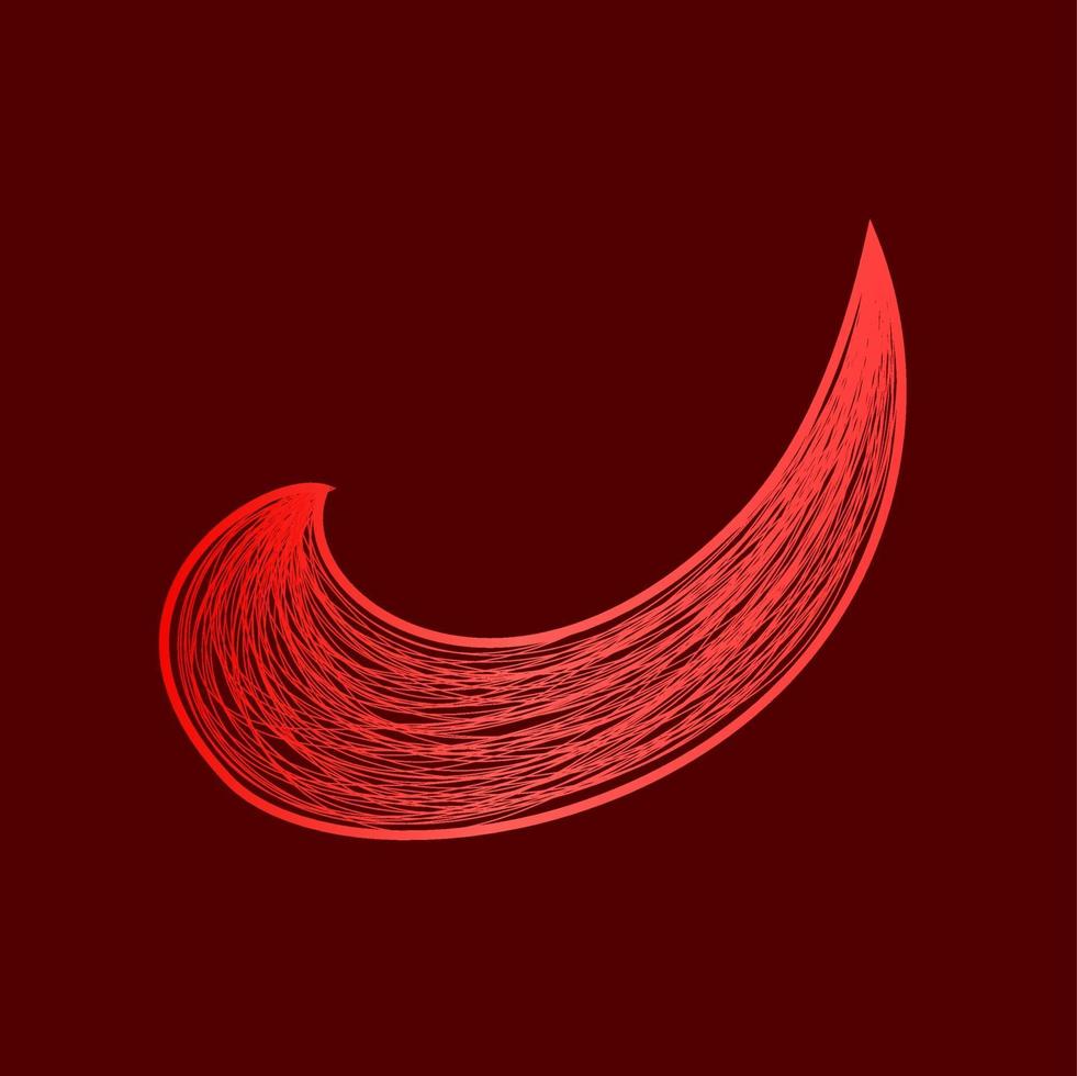 vermelho abstrato linhas onduladas ornamento isolado ilustração vetorial editável vetor