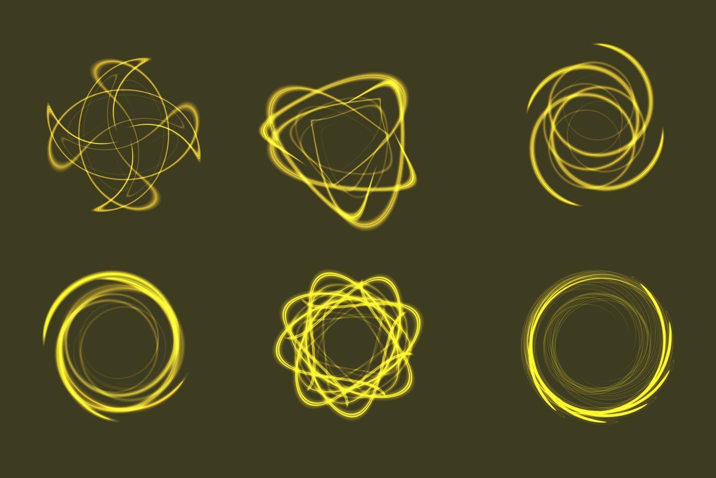 conjunto de recursos de elementos gráficos de efeito especial amarelo com brilho brilhante vetor