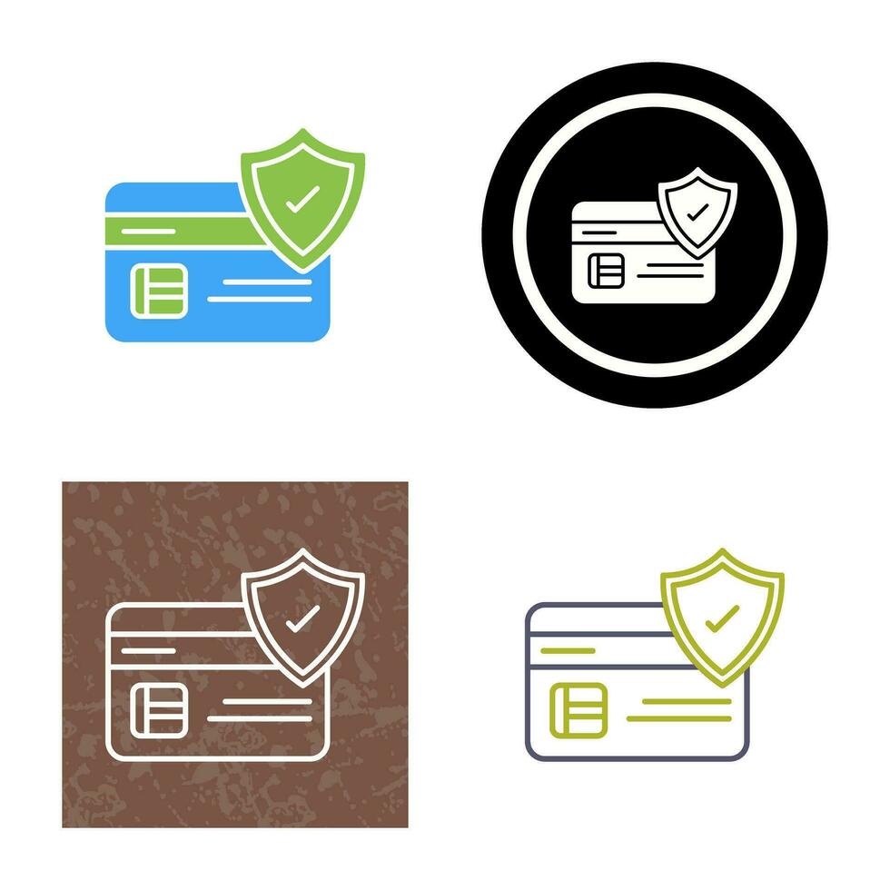 ícone de vetor de proteção de cartão