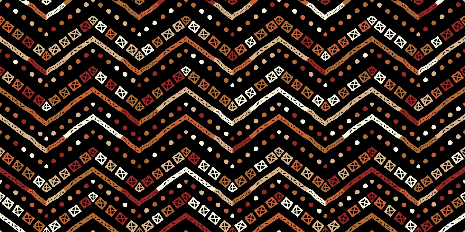 padrão retro em zigue-zague de estilo africano. design chevron vetor