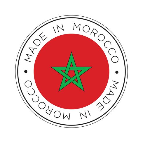 Feita no ícone de bandeira de Marrocos. vetor