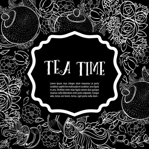 Conjunto de modelos de bandeira de design de tempo de chá vetor