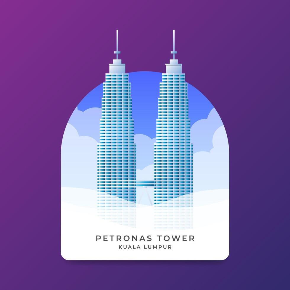 Modelo de plano de fundo criativo Petronas Towers Landmark vetor