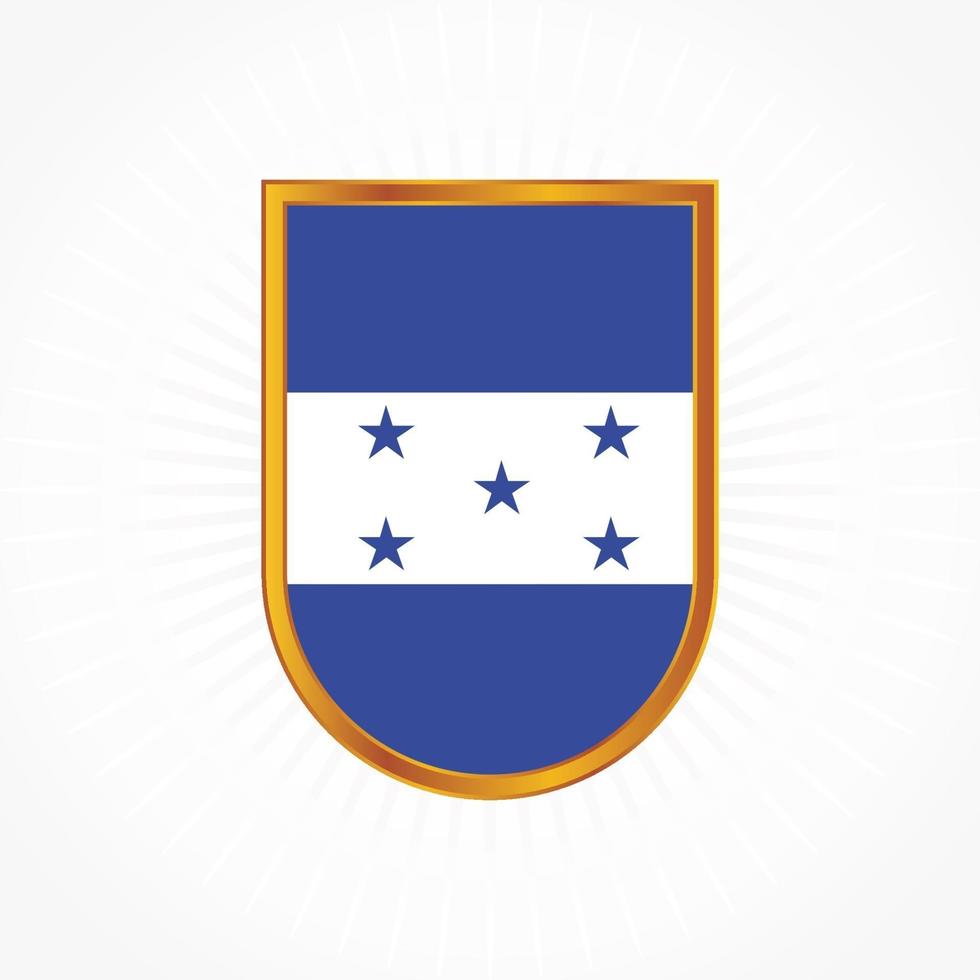 vetor de bandeira de honduras com moldura de escudo