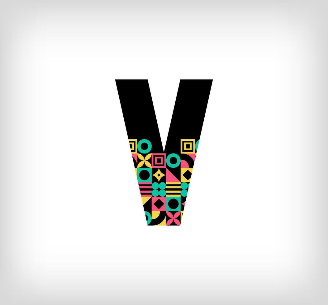 criativo carta v. logotipo a partir de capital cartas com geométrico formas. criativo Educação colorida gráfico. vetor