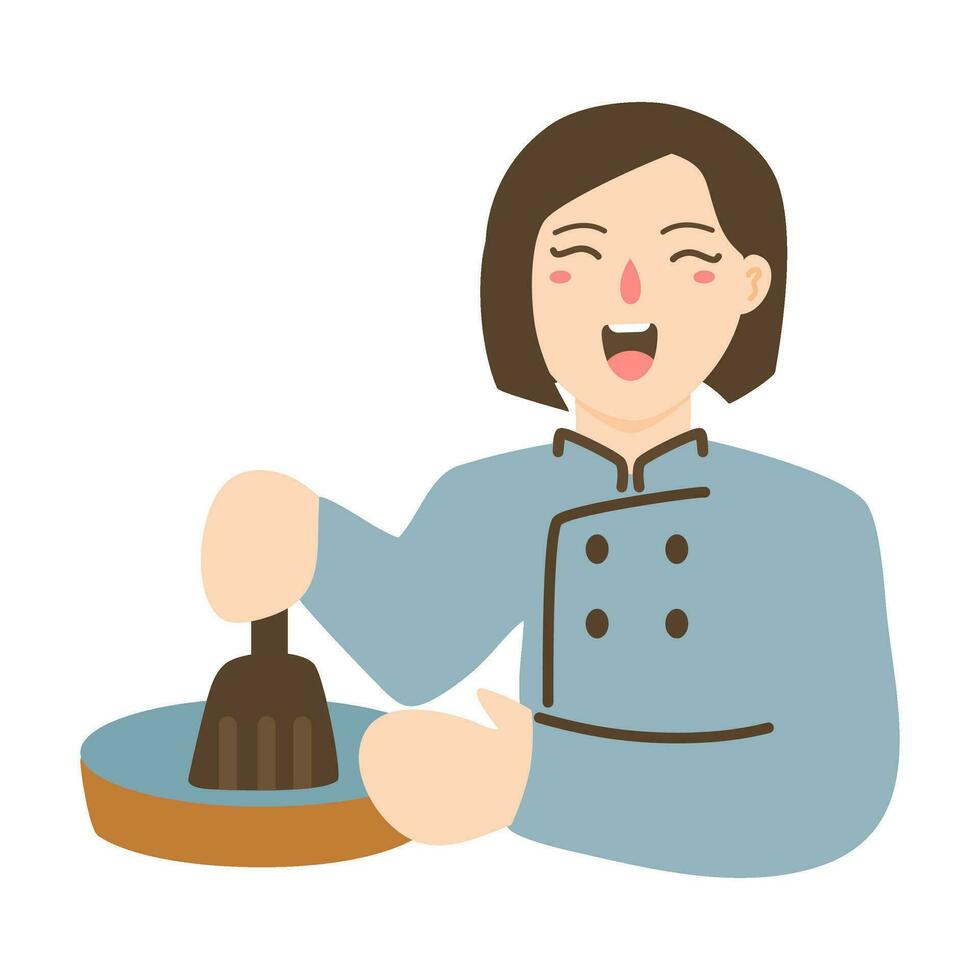 chefe de cozinha mama cozinha logotipo ilustração vetor