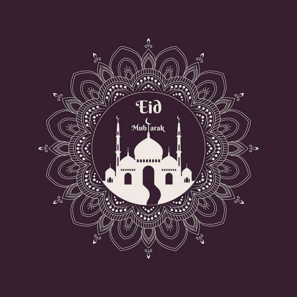 elegante religioso eid Mubarak Projeto vetor