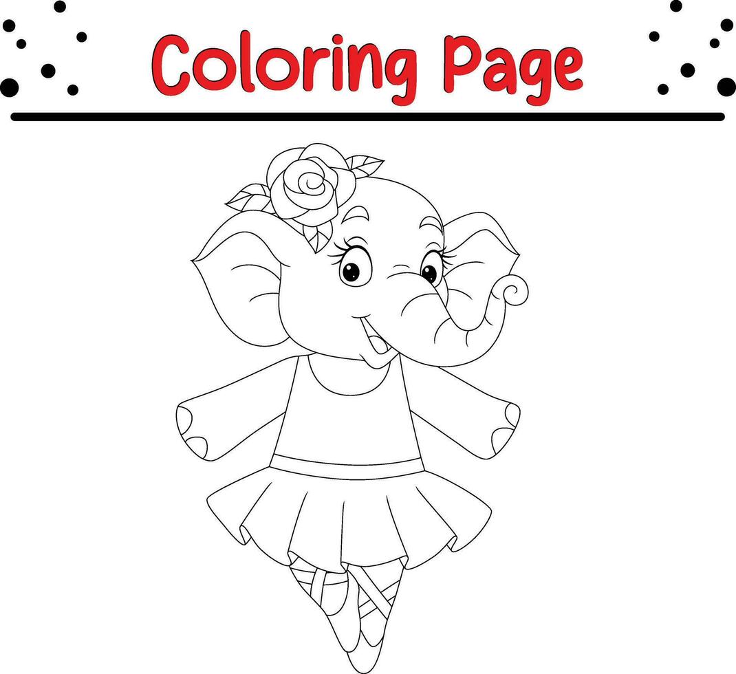 animal elefante para colorir para crianças vetor