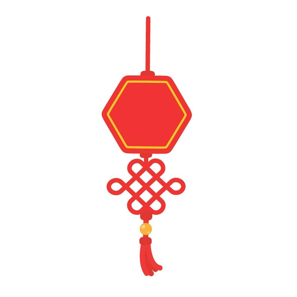 chinês borlas. vermelho cordas tecido para dentro nós usava para chinês Novo ano decorações. vetor