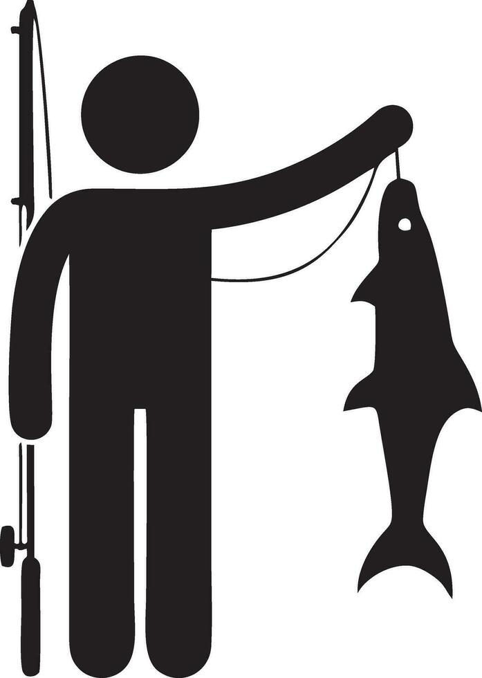 pescador logotipo Projeto vetor moderno simpel