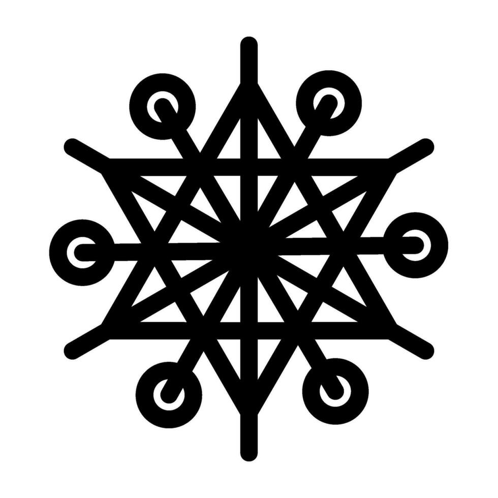 inverno monocromático hexágono floco de neve rabisco ícone vetor