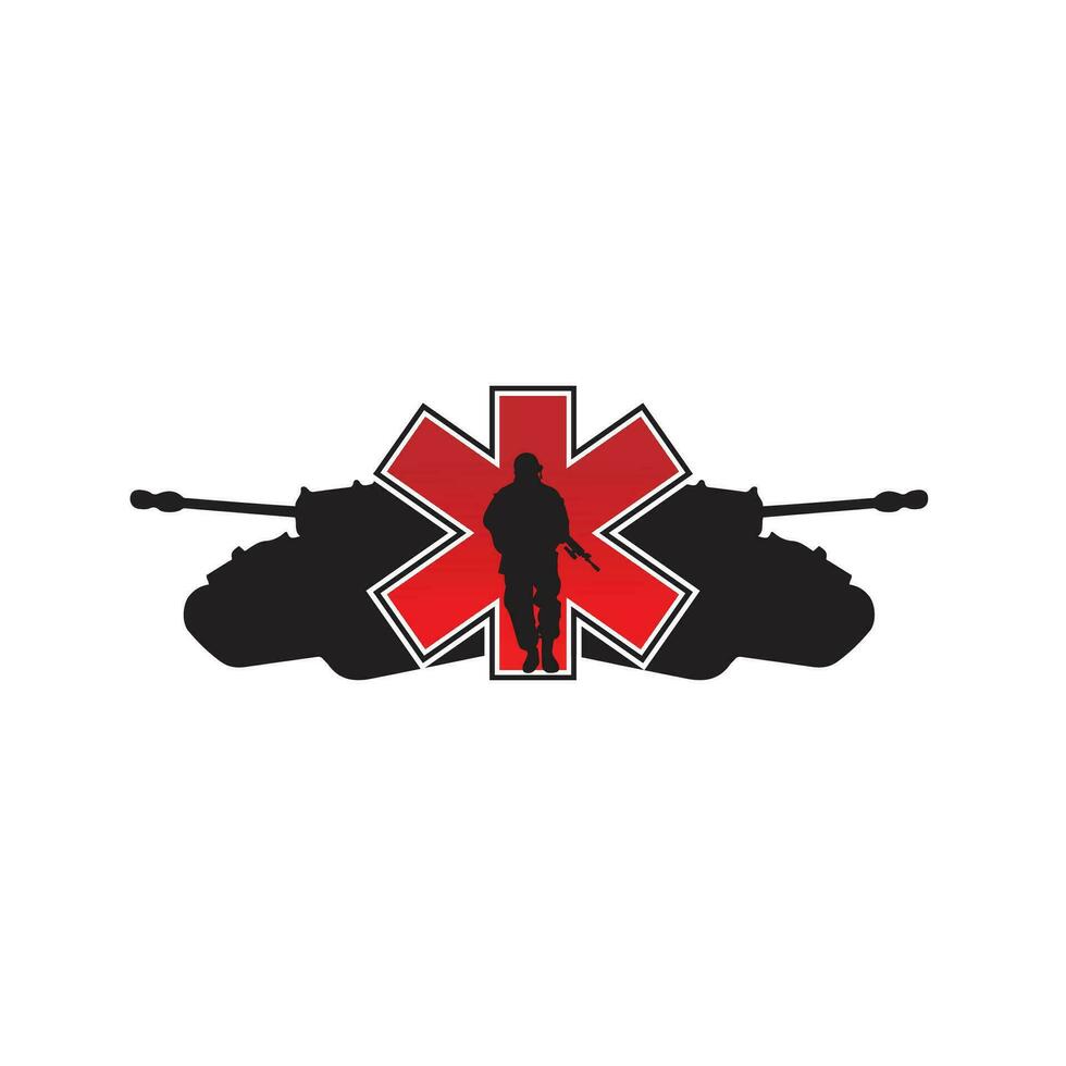 médico guerra logotipo vetor