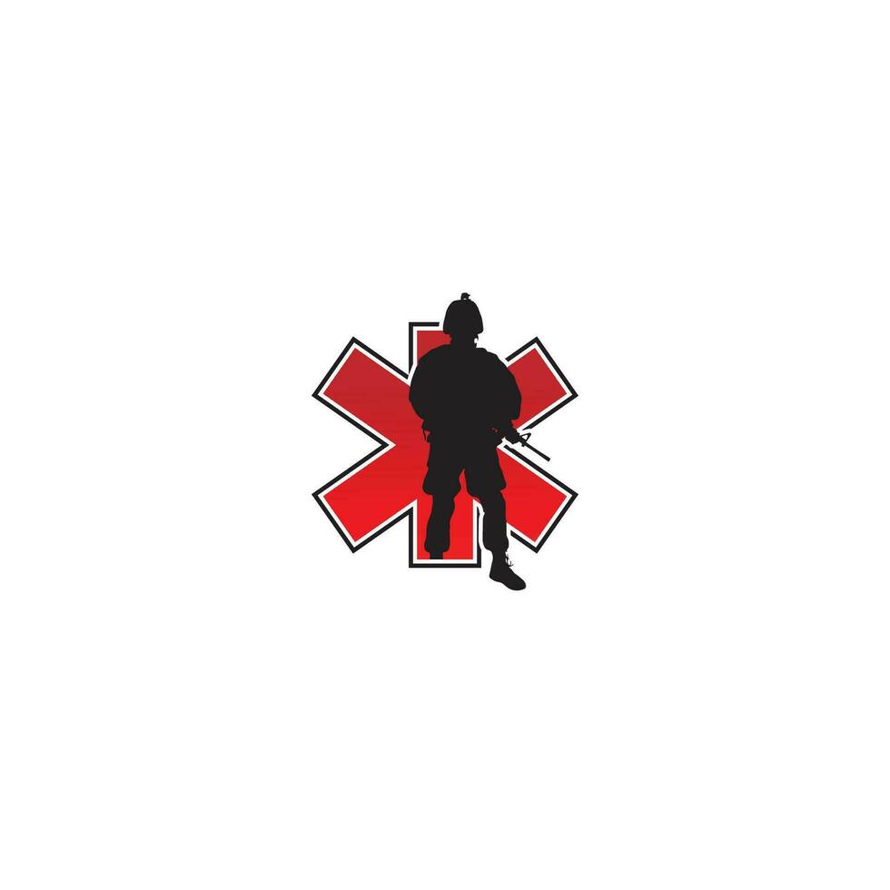 médico guerra logotipo vetor