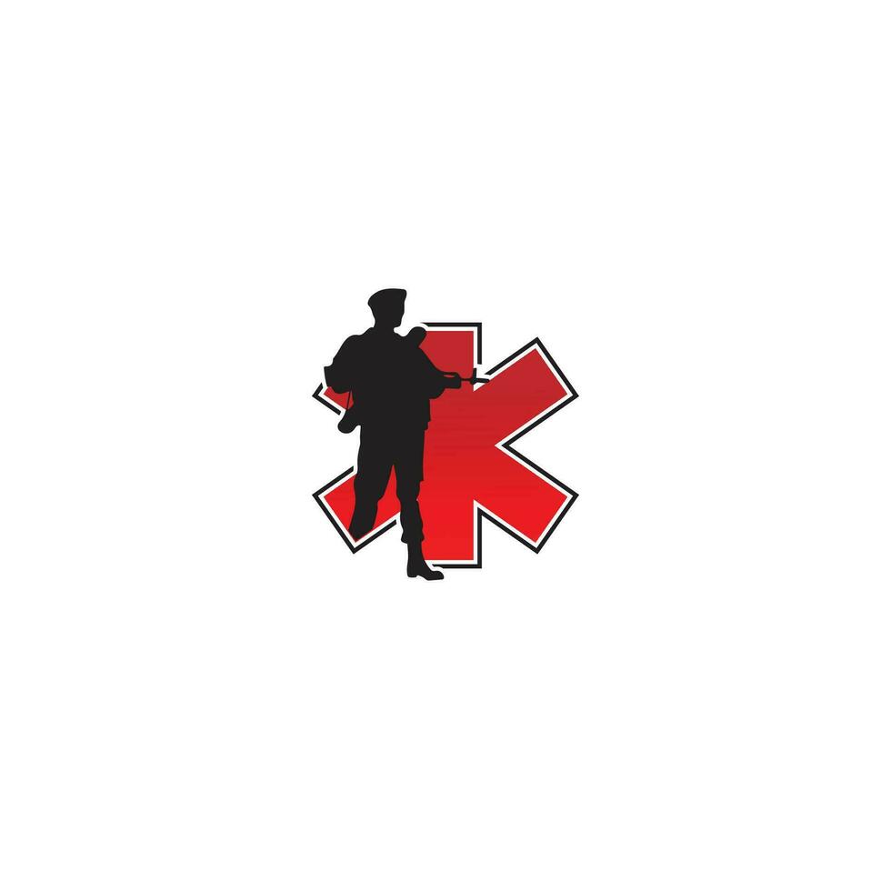 médico guerra logotipo vetor