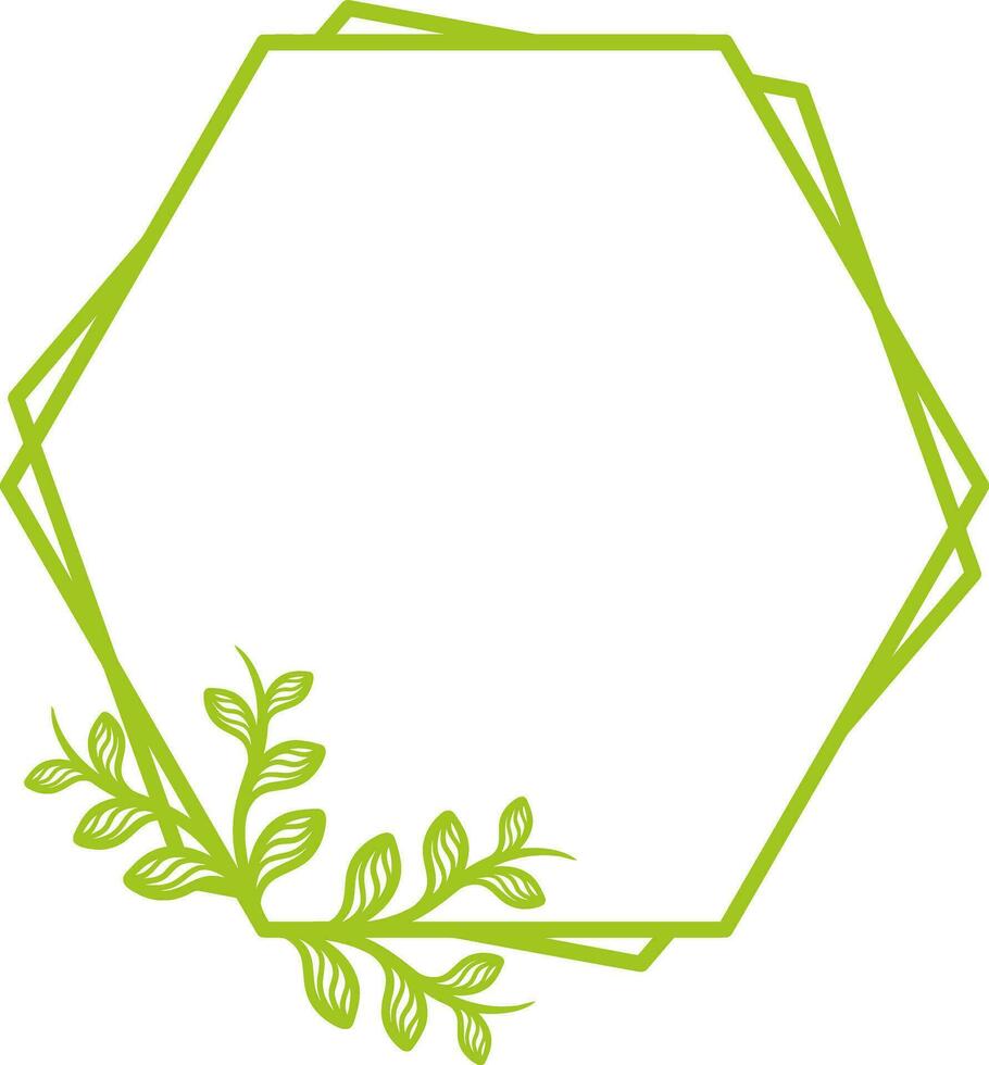 hexagonal floral quadro, Armação para casamento. vetor