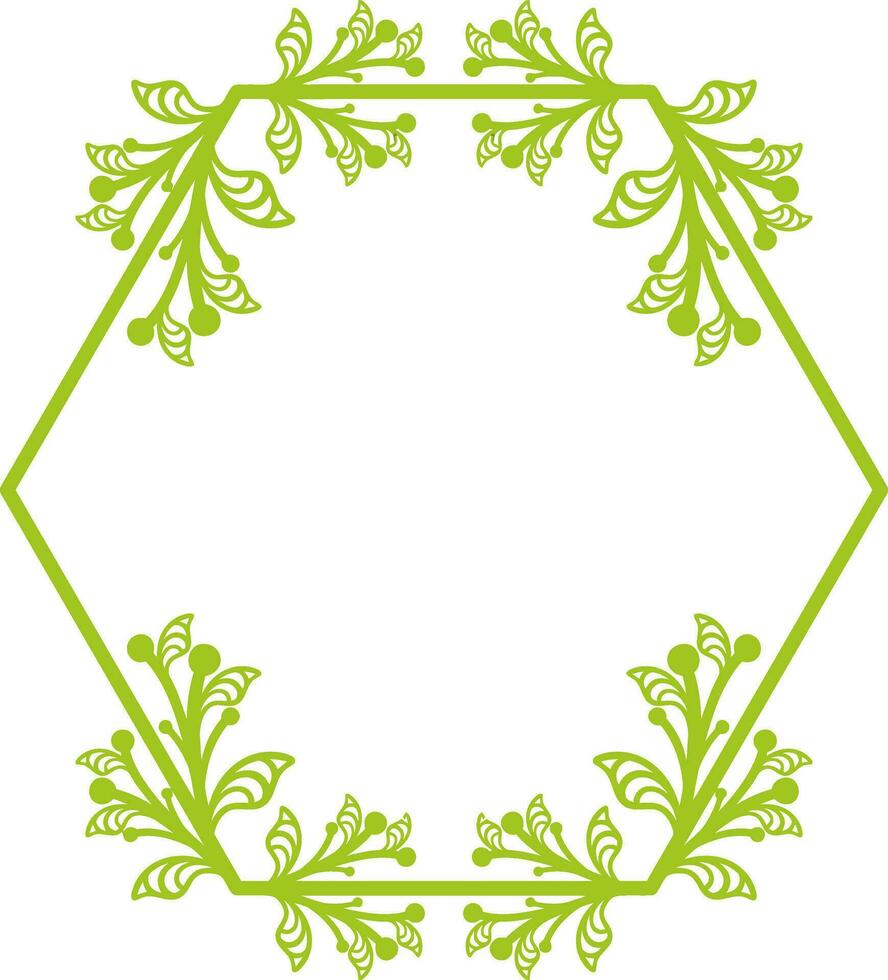 hexagonal floral quadro, Armação para casamento. vetor