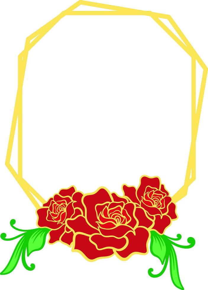 rosa floral quadro, Armação vetor