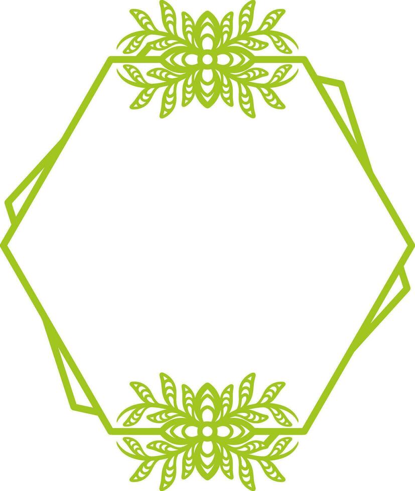 hexagonal floral quadro, Armação para casamento. vetor