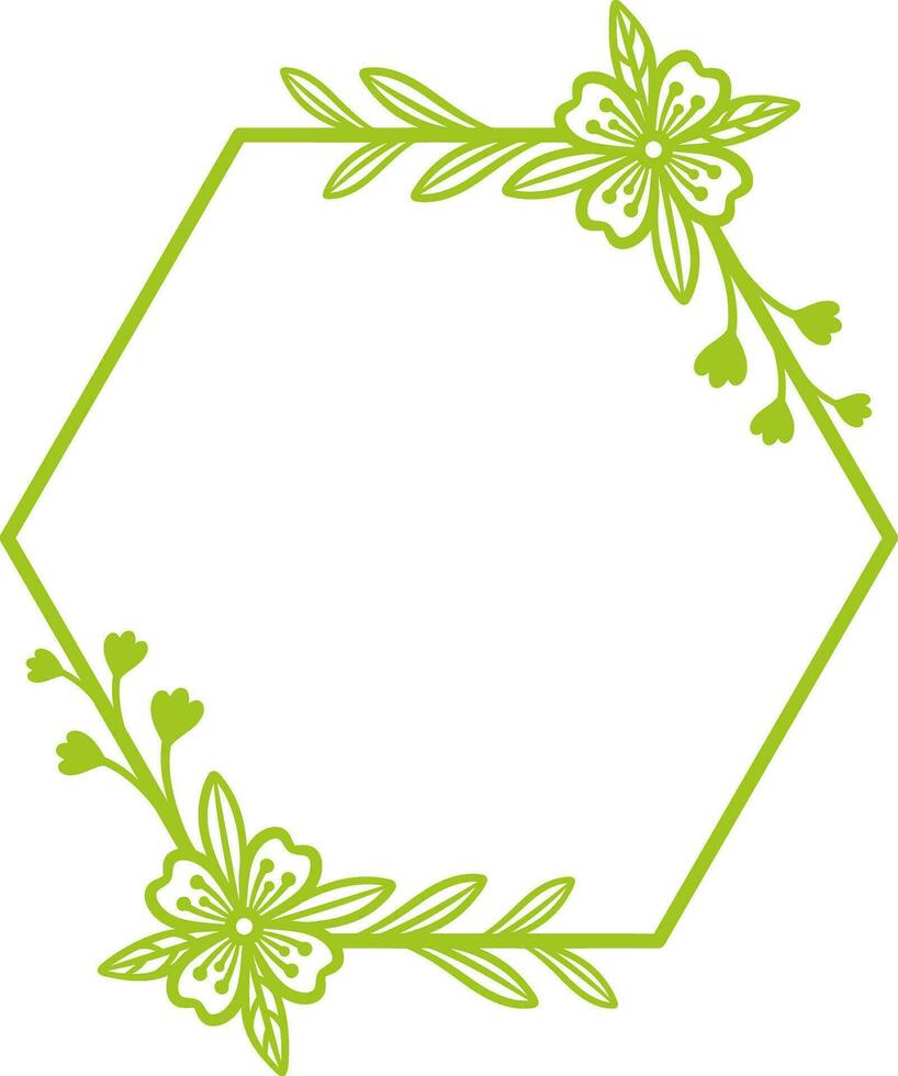 hexagonal floral quadro, Armação para casamento. vetor