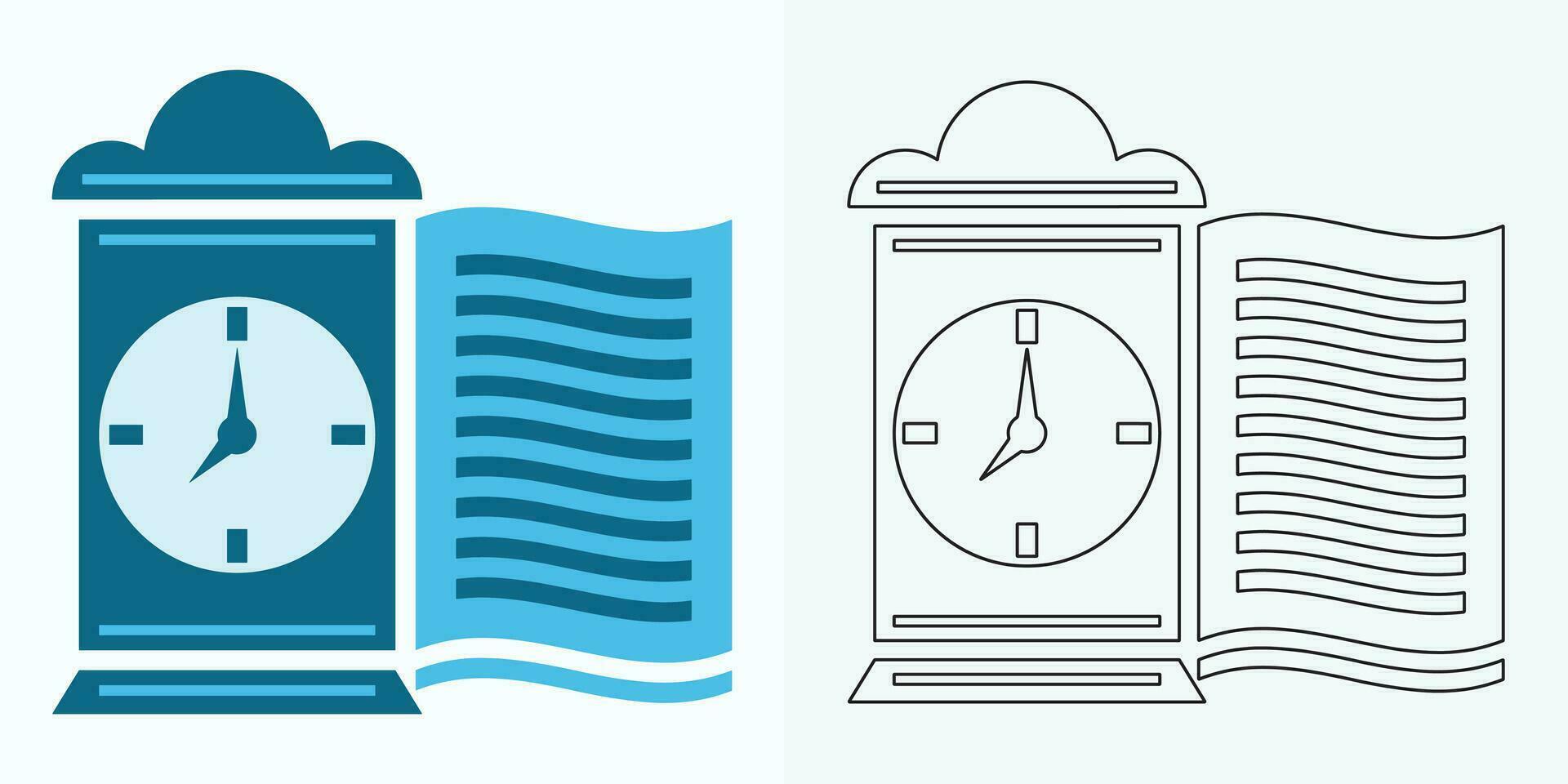 Novo estilo analógico relógio plano vetor ícone. símbolo do Tempo gerenciamento, cronômetro com hora, minuto, e segundo seta. simples ilustração isolado em uma branco fundo.