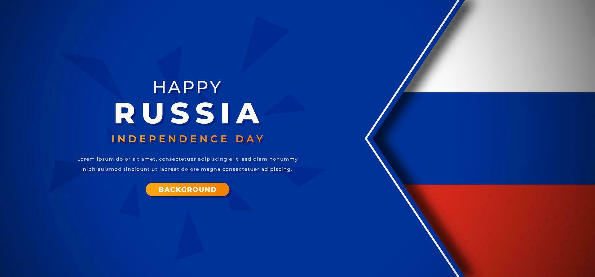 feliz Rússia independência dia Projeto papel cortar formas fundo ilustração para poster, bandeira, anúncio, cumprimento cartão vetor