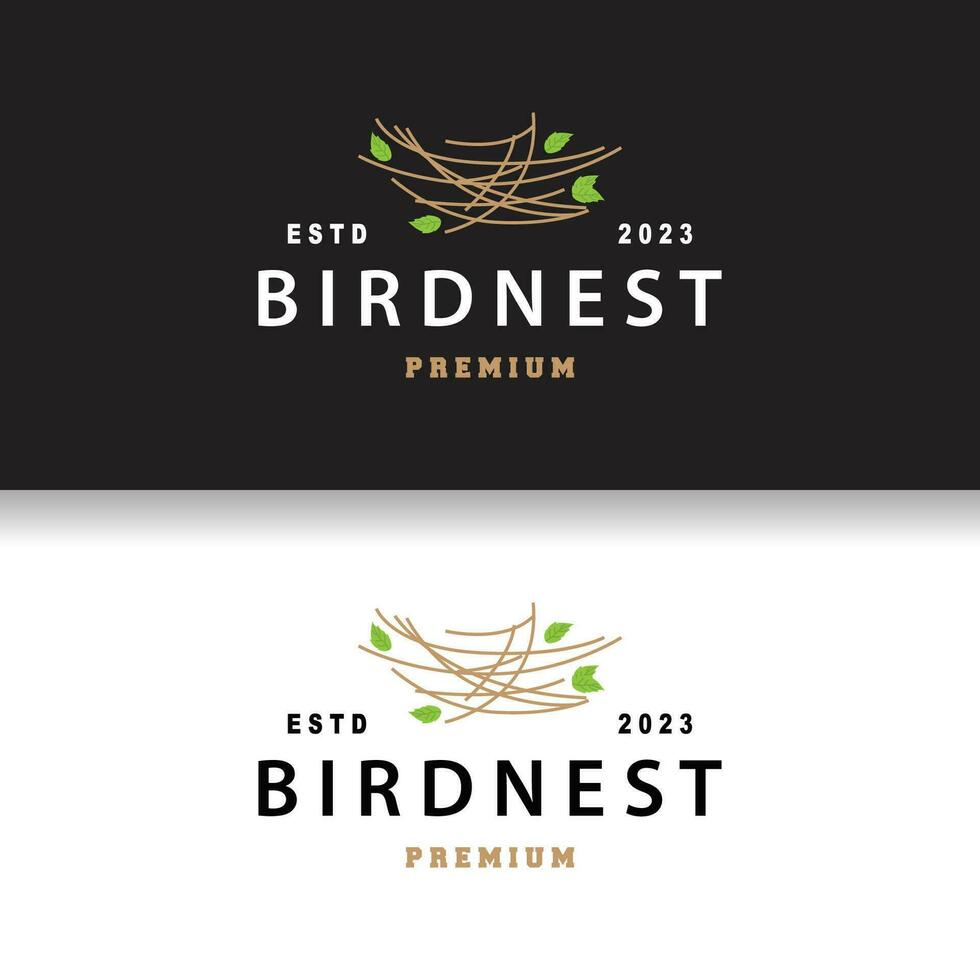 pássaro ninho logotipo, pássaro casa abrigo vetor, moderno linha vintage Projeto minimalista estilo símbolo modelo vetor