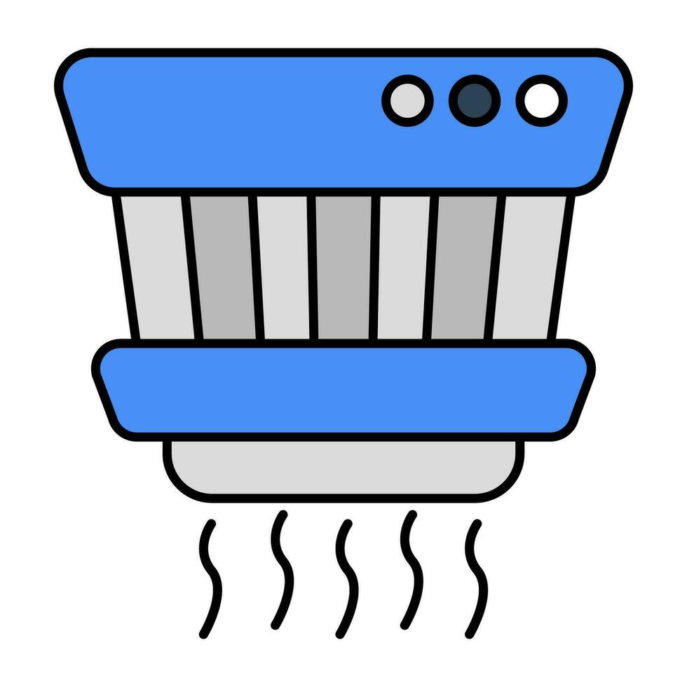 uma plano Projeto ícone do fumaça detector vetor