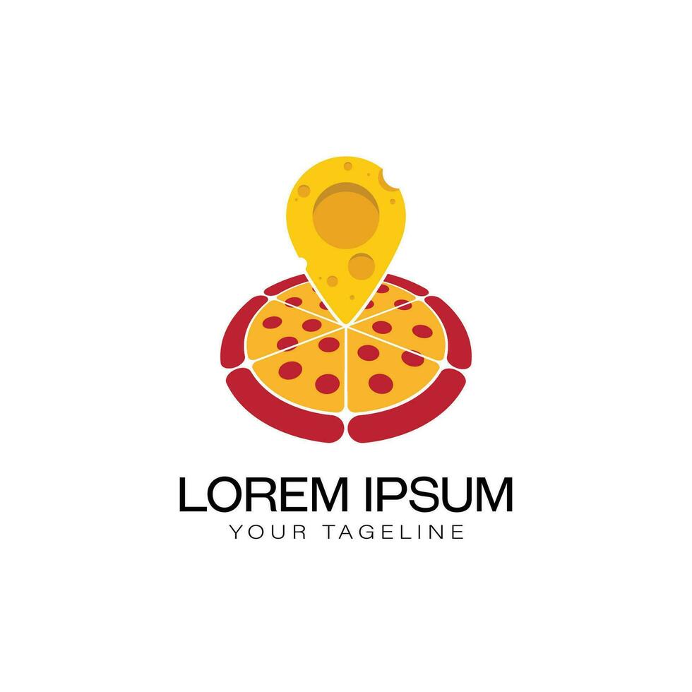 ilustração logotipo pizza combinação com ritmo queijo, Comida logotipo, Lugar, colocar logotipo ilustração vetor