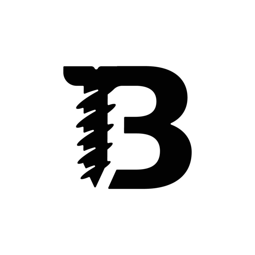 vetor logotipo carta b combinação parafuso logotipo ilustração conceito